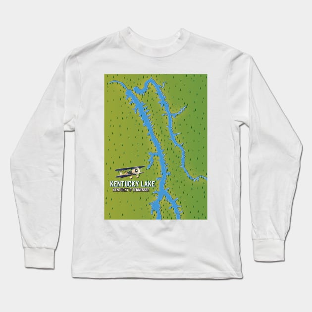 Kentucky Lake map Long Sleeve T-Shirt by nickemporium1